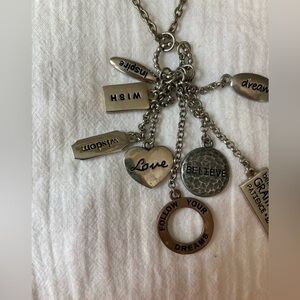 Cookie Lee‎ Inspirational Saying Charms Necklace Inspire Believe Wish Love
